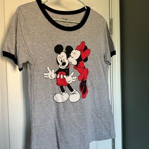 Disney Gray and Black Mickey & Minnie T-Shirt